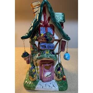 2001 Ceramic Tudor Tea Room House Candle Holder, 9 1/2” Tall, Read Details